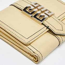 Givenchy Beige Leather Flap Compact Wallet