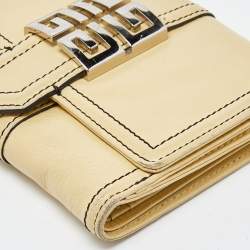 Givenchy Beige Leather Flap Compact Wallet