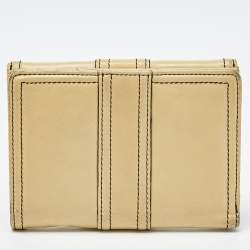 Givenchy Beige Leather Flap Compact Wallet