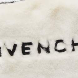 Pre Owned Givenchy White/Black Faux Fur GV3 Wristlet Pouch