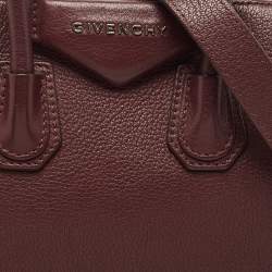 Pre Owned Givenchy Burgundy Leather Mini Antigona Satchel