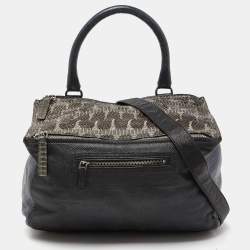 Givenchy Multicolor Watersnake Leather and Karung Leather Medium Pandora Top Handle Bag