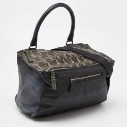 Givenchy Multicolor Watersnake Leather and Karung Leather Medium Pandora Top Handle Bag