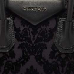 مملوكة مسبقًا Givenchy Black Leather and Velvet Small Devore Antigona Satchel