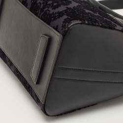 مملوكة مسبقًا Givenchy Black Leather and Velvet Small Devore Antigona Satchel