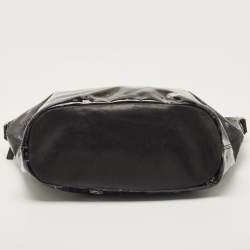 Pre Owned Givenchy Black/Dark Blue Panther Print Patent Leather Medium Nightingale Satchel