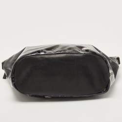 Pre Owned Givenchy Black/Dark Blue Panther Print Patent Leather Medium Nightingale Satchel