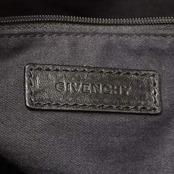 Pre Owned Givenchy Black/Dark Blue Panther Print Patent Leather Medium Nightingale Satchel