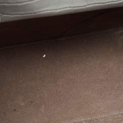 Pre Owned Givenchy Two Tone Grey Croc Embossed Leather Easy Tote