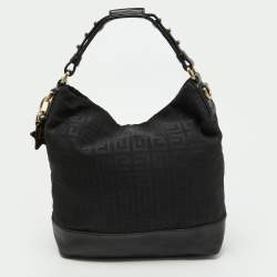 Givenchy Black Monogram Canvas and Leather Bucket Hobo