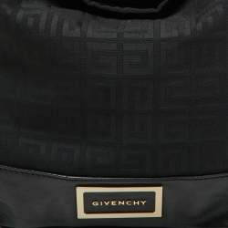 Givenchy Black Monogram Canvas and Leather Bucket Hobo