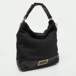 Givenchy Black Monogram Canvas and Leather Bucket Hobo