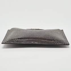 Givenchy Grey Croc Embossed Leather Medium Antigona Pouch