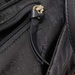 Givenchy Black Monogram Canvas and Leather Braided Flap Baguette Bag