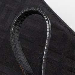 Givenchy Black Monogram Canvas and Leather Braided Flap Baguette Bag