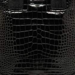 Givenchy Black Croc Embossed Leather Easy Tote