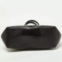Givenchy Black Croc Embossed Leather Easy Tote