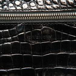 Givenchy Black Croc Embossed Leather Easy Tote