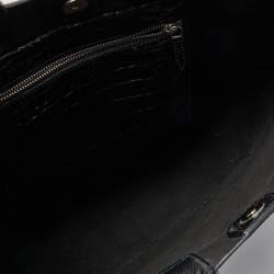 Givenchy Black Croc Embossed Leather Easy Tote