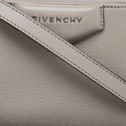 Pre Owned Givenchy Grey Leather Nano Antigona Crossbody Bag
