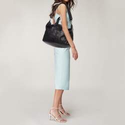 Pre Owned حقيبة جيفنشي نايتنغيل نايلون وجلد سوداء متوسطة