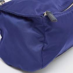 مملوكة مسبقًا Givenchy Two Tone Blue Nylon and Leather Medium Pandora Box Crossbody Bag