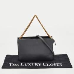 Givenchy Grey/Blue Leather and Suede Chain Crossbody Bag