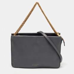 Givenchy Grey/Blue Leather and Suede Chain Crossbody Bag