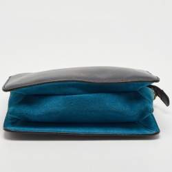 Givenchy Grey/Blue Leather and Suede Chain Crossbody Bag