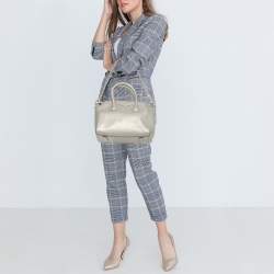 Pre Owned Givenchy Silver Leather Small Antigona Satchel