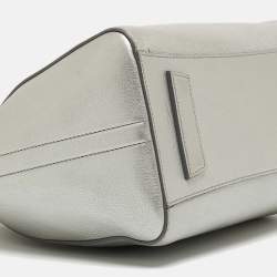 Pre Owned Givenchy Silver Leather Small Antigona Satchel