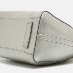 Pre Owned Givenchy Silver Leather Small Antigona Satchel