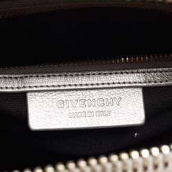 Pre Owned Givenchy Silver Leather Small Antigona Satchel