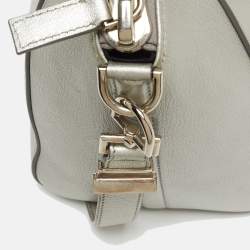 Pre Owned Givenchy Silver Leather Small Antigona Satchel