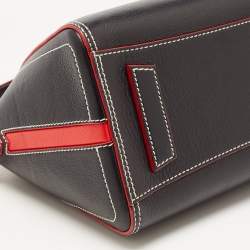 Pre Owned Givenchy Black/Red Leather Small Antigona Satchel