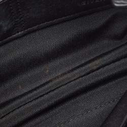 Pre Owned Givenchy Black Leather Logo Embossed Wristlet Pouch