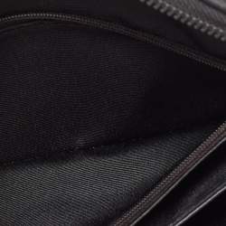 Pre Owned Givenchy Black Leather Logo Embossed Wristlet Pouch