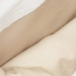 Pre Owned Givenchy Off White/Gold Monogram Canvas Compact Wallet