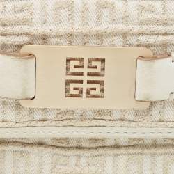 Pre Owned Givenchy Off White/Gold Monogram Canvas Compact Wallet