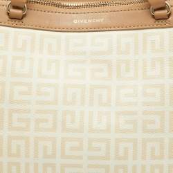 Givenchy Beige/Cream Monogram Coated Canvas and Leather Double Zip Tote