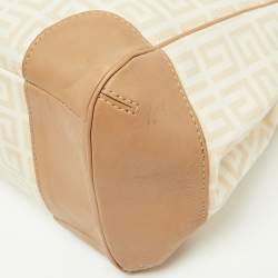 Givenchy Beige/Cream Monogram Coated Canvas and Leather Double Zip Tote