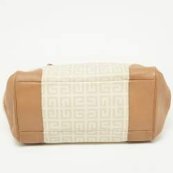 Givenchy Beige/Cream Monogram Coated Canvas and Leather Double Zip Tote