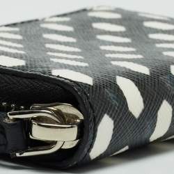 Givenchy Black/White Graphic Print Coated Canvas Zip Around Wallet