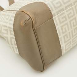مملوكة مسبقًا Givenchy Grey/Off White Monogram Coated Canvas and Leather Double Zip Tote