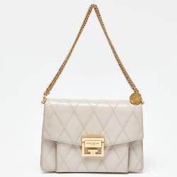 Pre Owned Givenchy Biege Leather Small GV3 Shoulder Bag