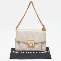 Pre Owned Givenchy Biege Leather Small GV3 Shoulder Bag