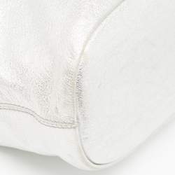 Pre Owned Givenchy Silver Leather Medium Nightingale Satchel