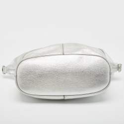 Pre Owned Givenchy Silver Leather Medium Nightingale Satchel