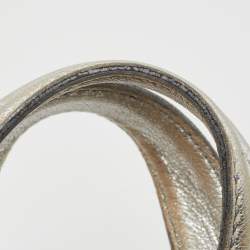 Pre Owned Givenchy Silver Leather Medium Nightingale Satchel