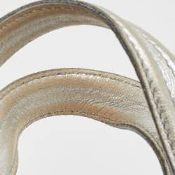 Pre Owned Givenchy Silver Leather Medium Nightingale Satchel